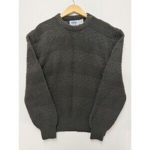 Vintage Royal North Mills Sweater Mens Large Olive Green Long Sleeve Made In USA